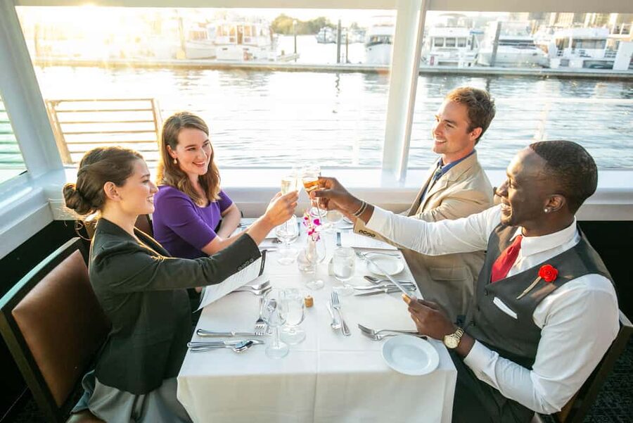 DC: City Cruises Gourmet Brunch, Lunch, or Dinner Cruise - Choosing dinner: a quieter plated three-course meal