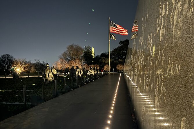 Private Monuments At Night Tour - Korean War Veterans Memorial: a quiet military tribute