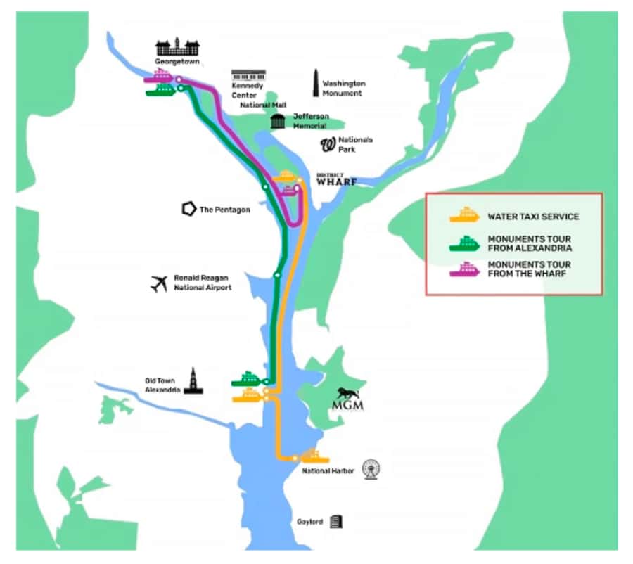 Washington DC: 1 or 2-Day Unlimited Water Taxi Pass - What the audio commentary adds